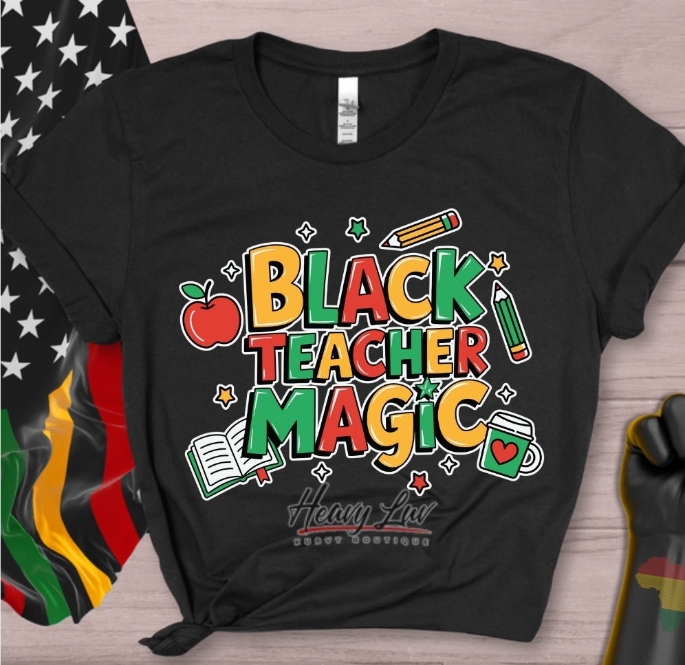 Blk teacher magic colorful